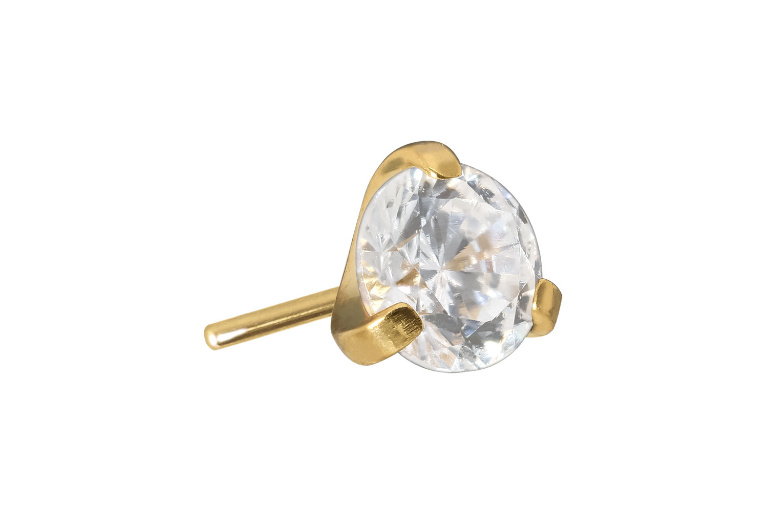 Titan Aufsatz mit Push Pin EINGEFASSTER KRISTALL von Piercingline